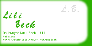 lili beck business card